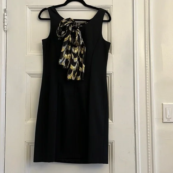 trina turk black and gold dress Chorus Drape Back Dress
